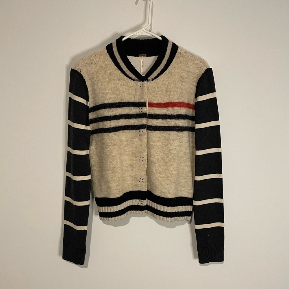 Free People Wool Blend Striped Sweater